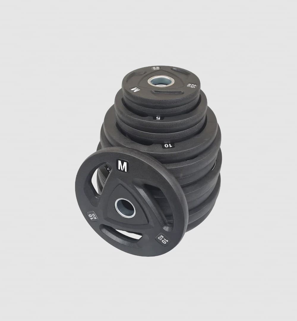Olympic Premium Rubber Weight Plates (3 Grip) (Set of 10) - 150kg