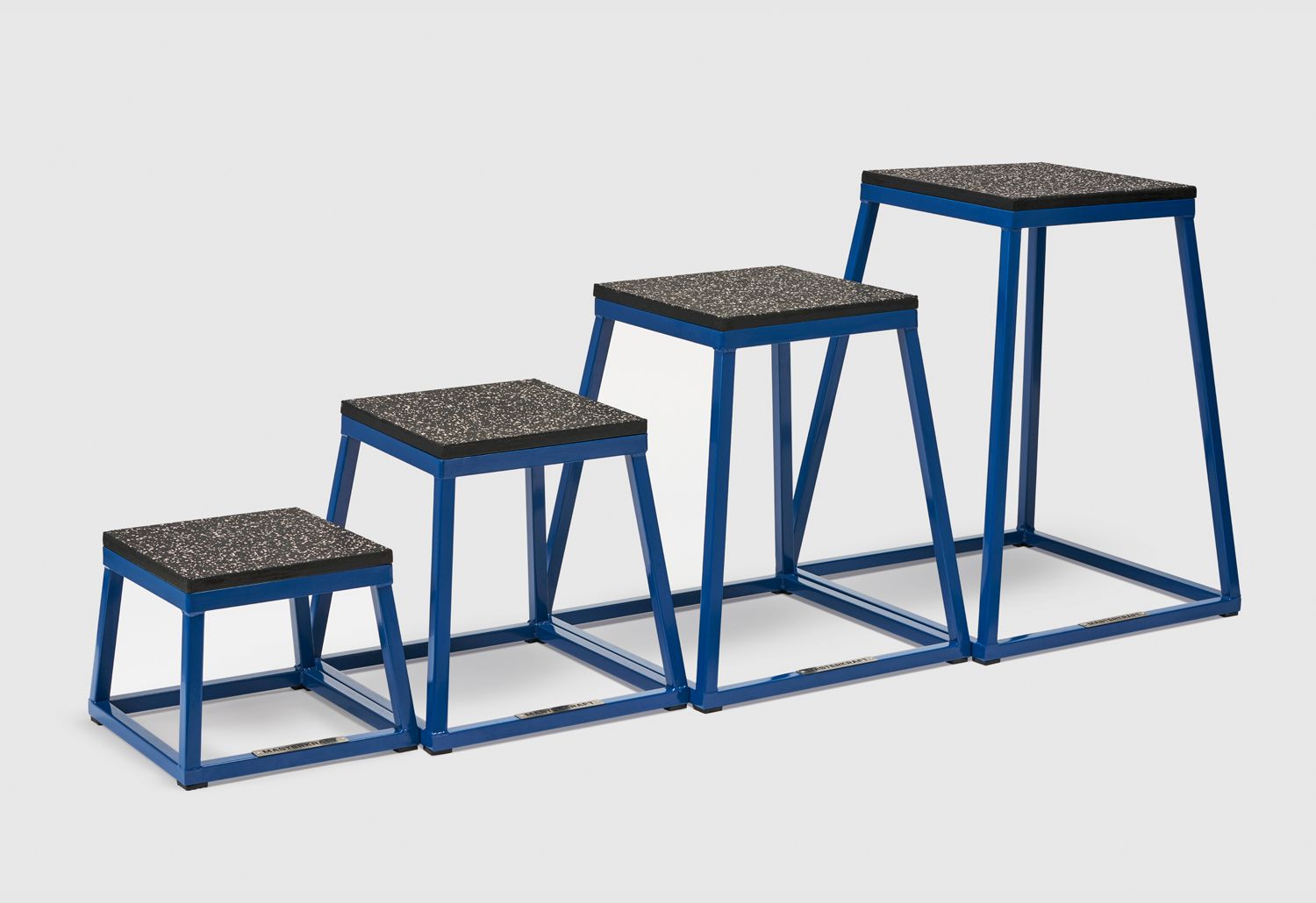 Four MasterKraft plyometric boxes in ascending heights