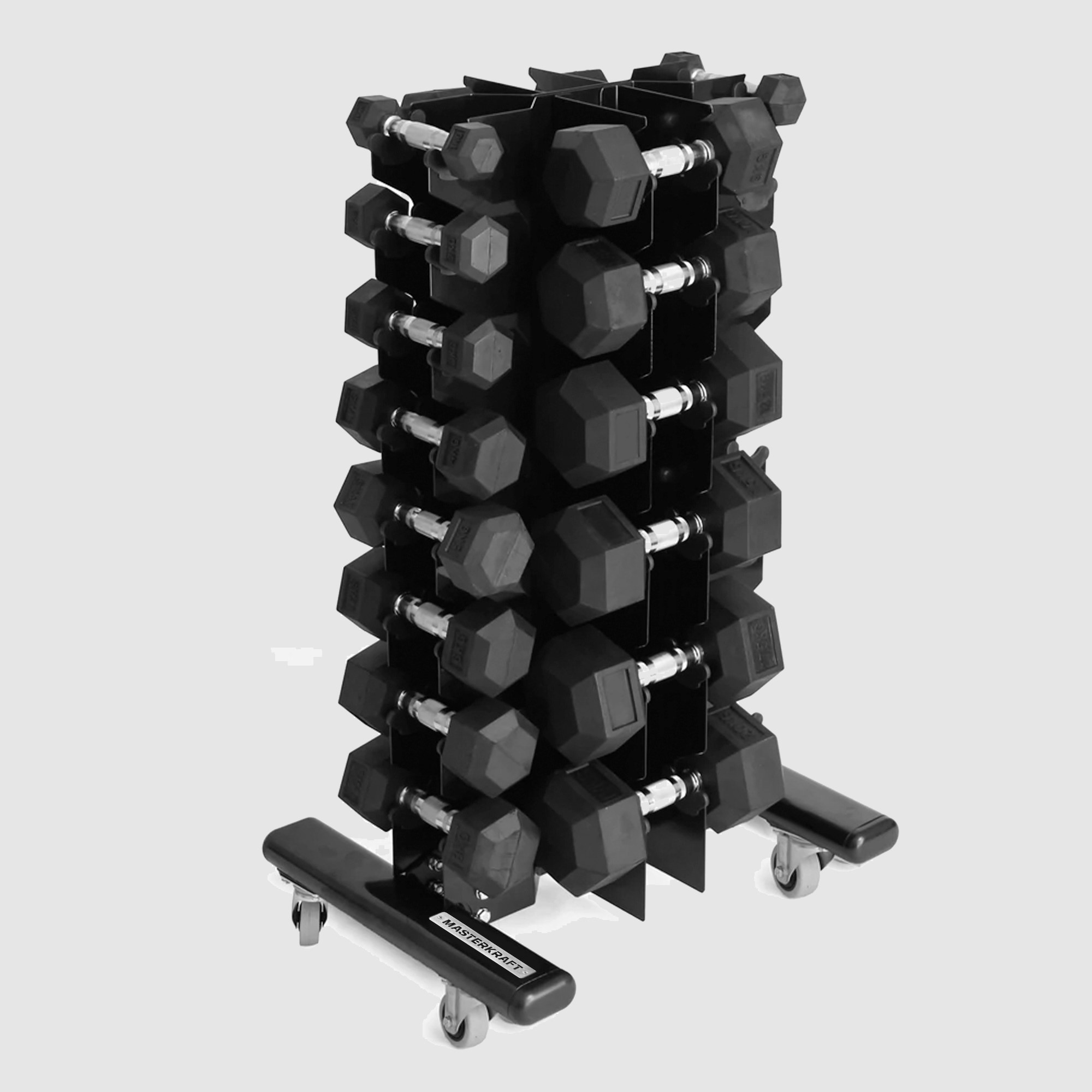 Rubber Hex Dumbbell (Set of 14 Pairs)