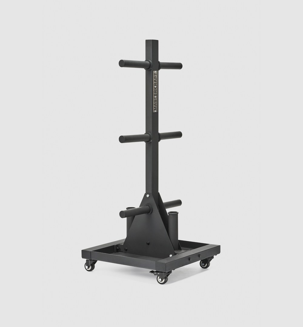 Olympic Weight Plate Tree Portable (6 Storage Pins, 2 Bar Storage)